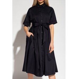 Kate Spade Small Poplin Midi Montauk Black Dress Collar Lace Bodice Whimsigoth